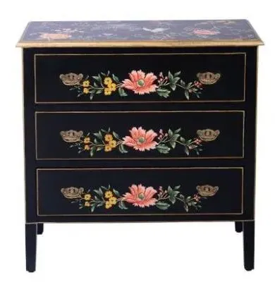 Meerut 3 Drawer Small Chest - Black image