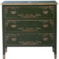Meerut 3 Drawer Small Chest - Green