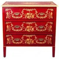 Meerut 3 Drawer Small Chest - Red