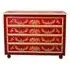 Meerut 4 Drawer Chest with Floral Design - Red