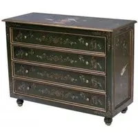 Meerut 4 Drawer Chest with Fountain Design - Green