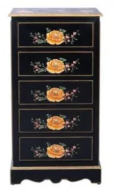 Meerut 5 Drawer Tall Chest - Black image