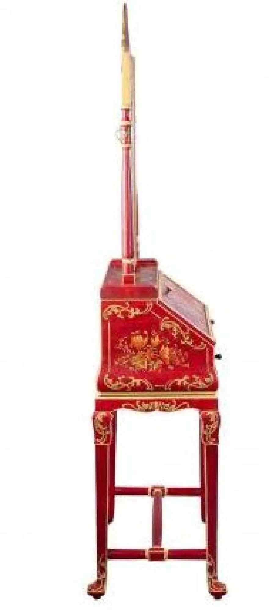 Meerut Floral Design Dressing Table with Mirror - Red