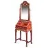Meerut Floral Design Dressing Table with Mirror - Red