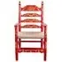 Meerut Floral Design Wooden Dining Armchair - Red