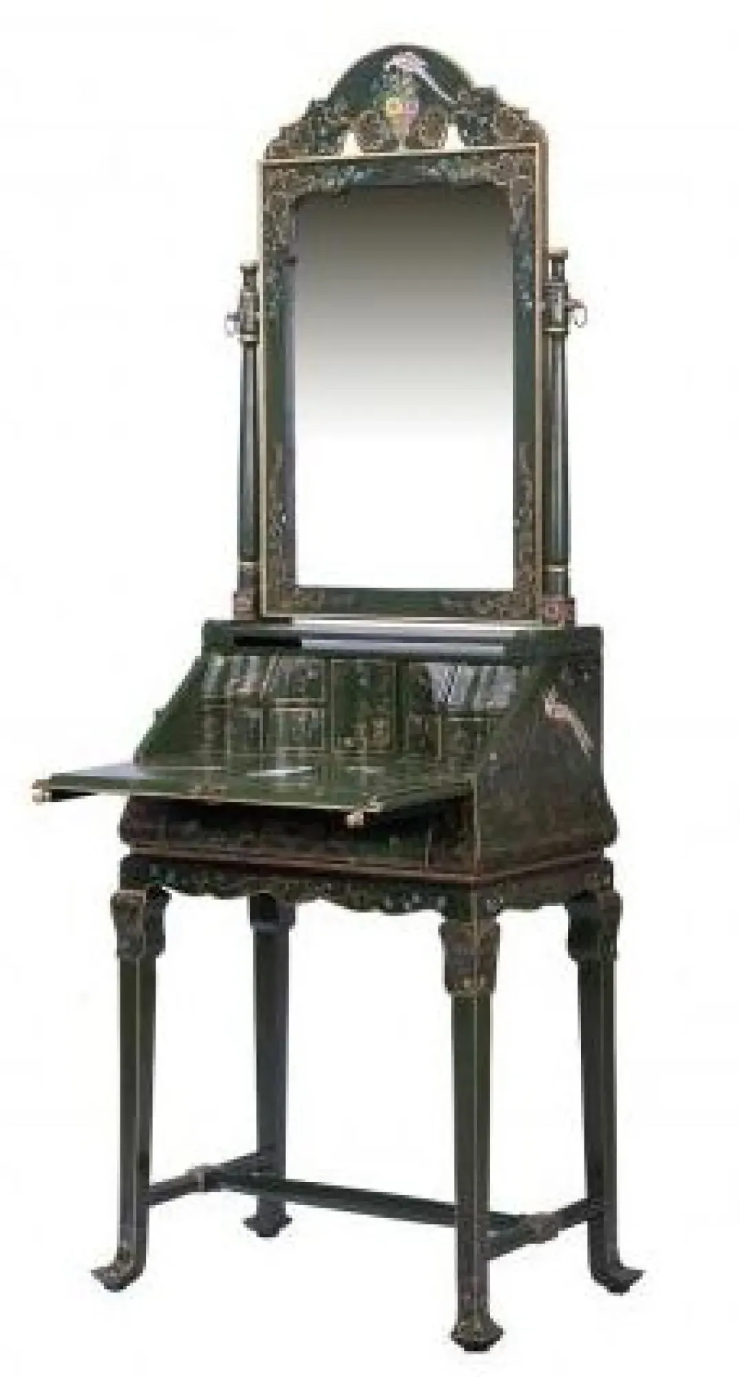 Meerut Fountain Design Dressing Table with Mirror - Green
