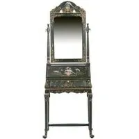 Meerut Fountain Design Dressing Table with Mirror - Green