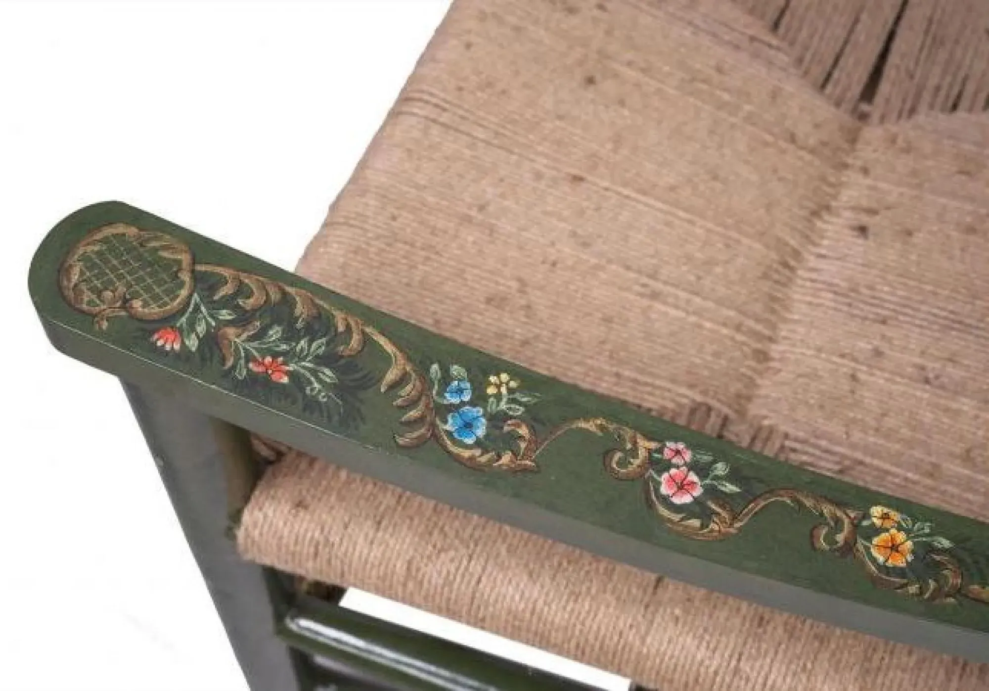 Meerut Fountain Design Wooden Dining Armchair - Green