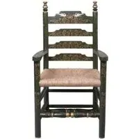 Meerut Fountain Design Wooden Dining Armchair - Green
