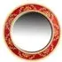 Meerut Large Round Wall Mirror with Floral Design - Red