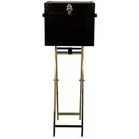 Mysore Handcrafted Mini Bar Box with Gold Stand - Cognac