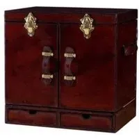 Mysore Handcrafted Mini Bar Cabinet - Cognac, Leather
