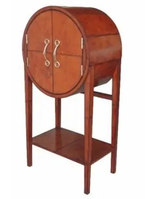 Mysore Round Bar Box - Cognac