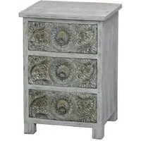 Rewa Hand Painted 3 Drawer Bedside Cabinet - Painted