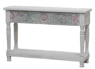 Rewa Hand Painted Carved Console Table image