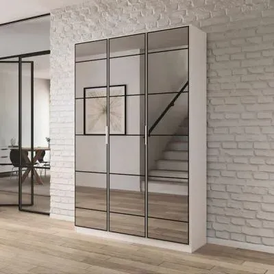 Acero 3 Door Mirrored Wardrobe - Alpine White image