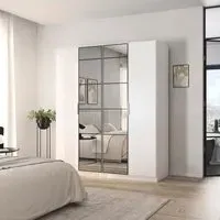Acero 4 Door Mirror Wardrobe - Alpine White