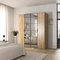 Acero 4 Door Mirror Wardrobe - Artisan Oak