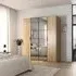 Acero 4 Door Mirror Wardrobe - Artisan Oak