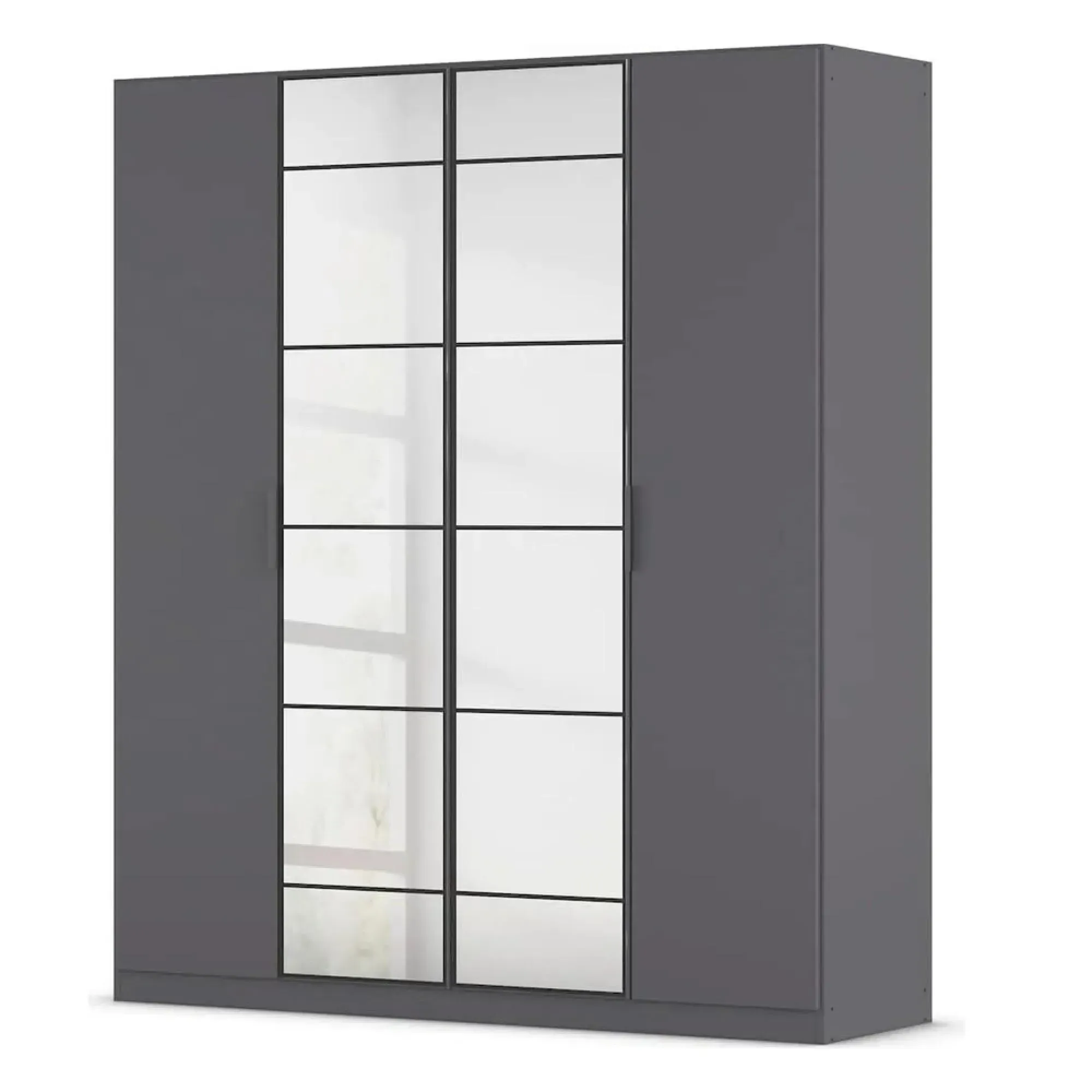 Acero 4 Door Mirror Wardrobe - Metallic Grey