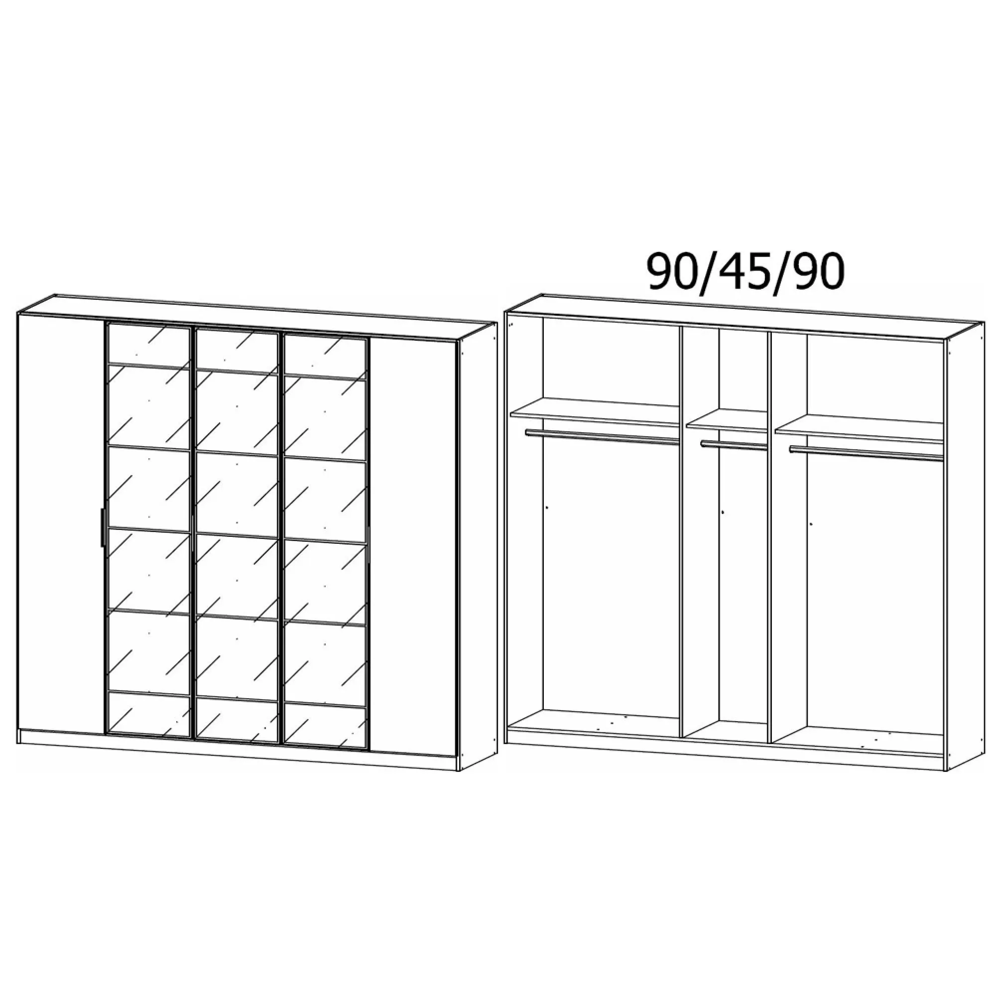 Acero 5 Door Mirror Wardrobe - Artisan Oak