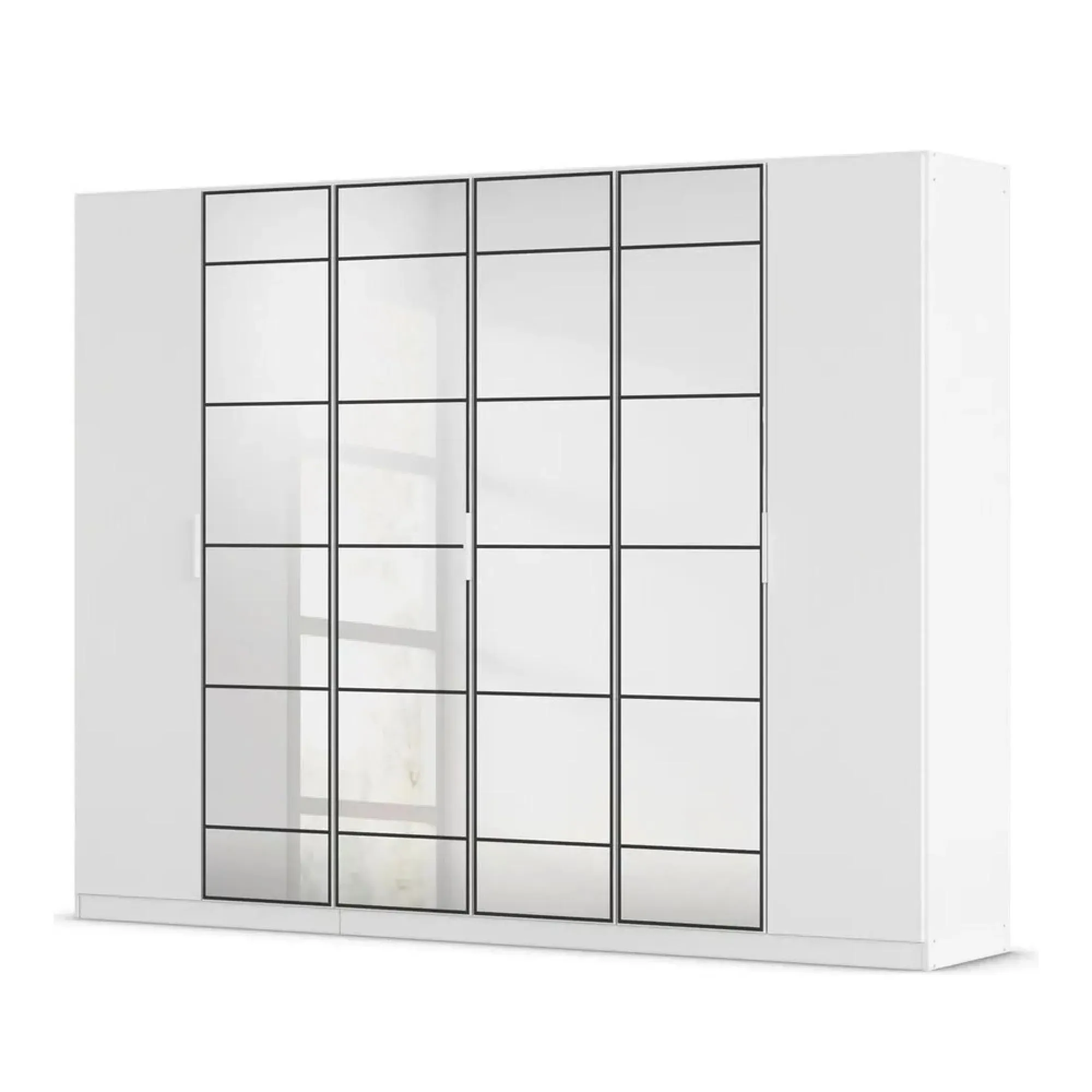 Acero 6 Door Mirror Wardrobe - Alpine White