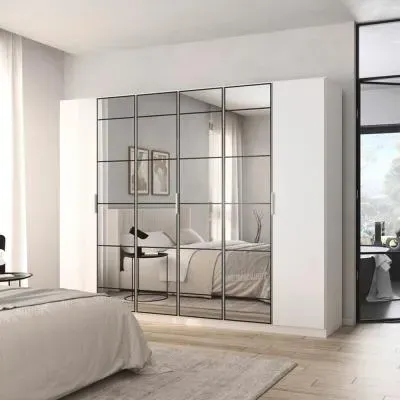 Acero 6 Door Mirror Wardrobe - Alpine White image