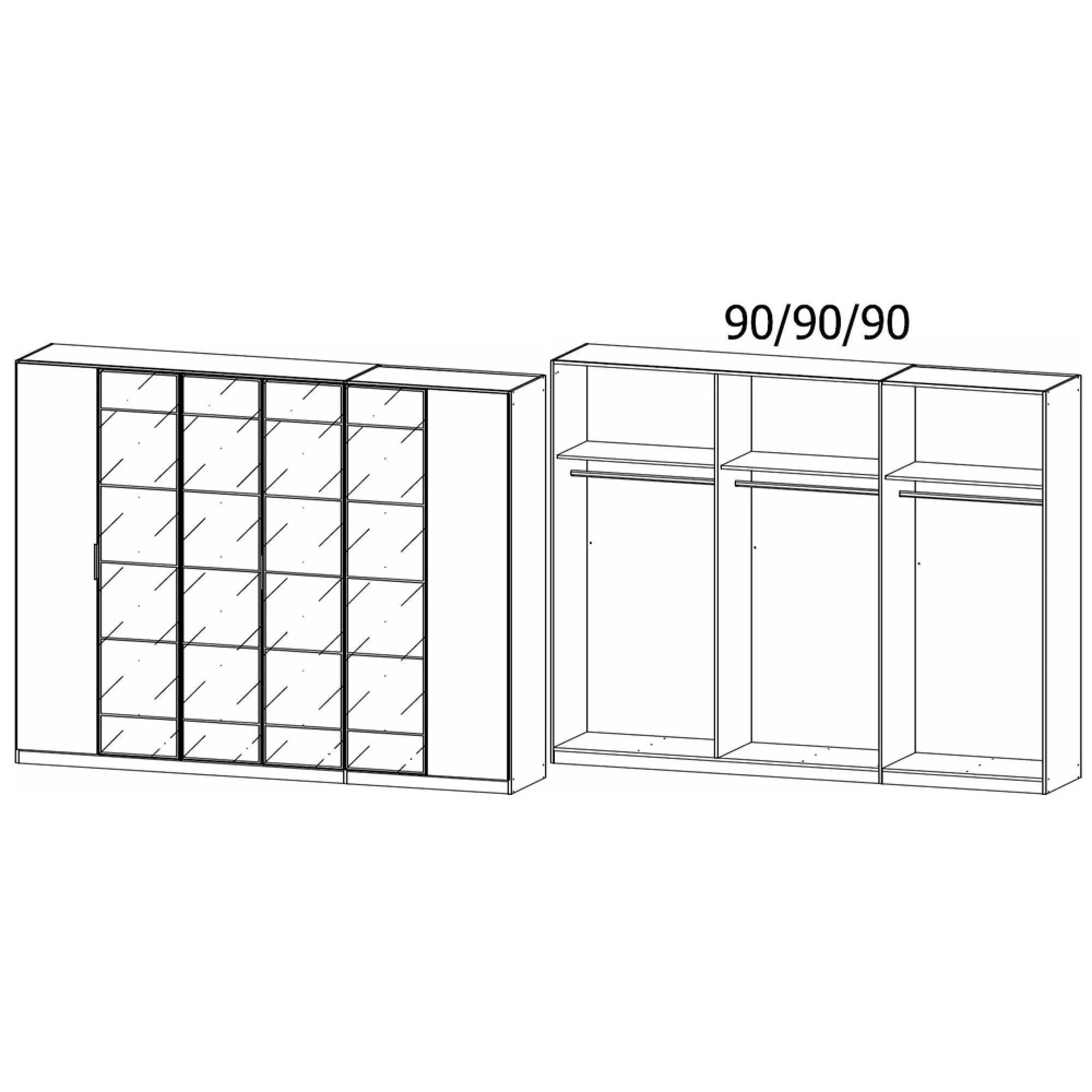 Acero 6 Door Mirror Wardrobe - Artisan Oak