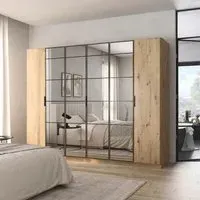 Acero 6 Door Mirror Wardrobe - Artisan Oak