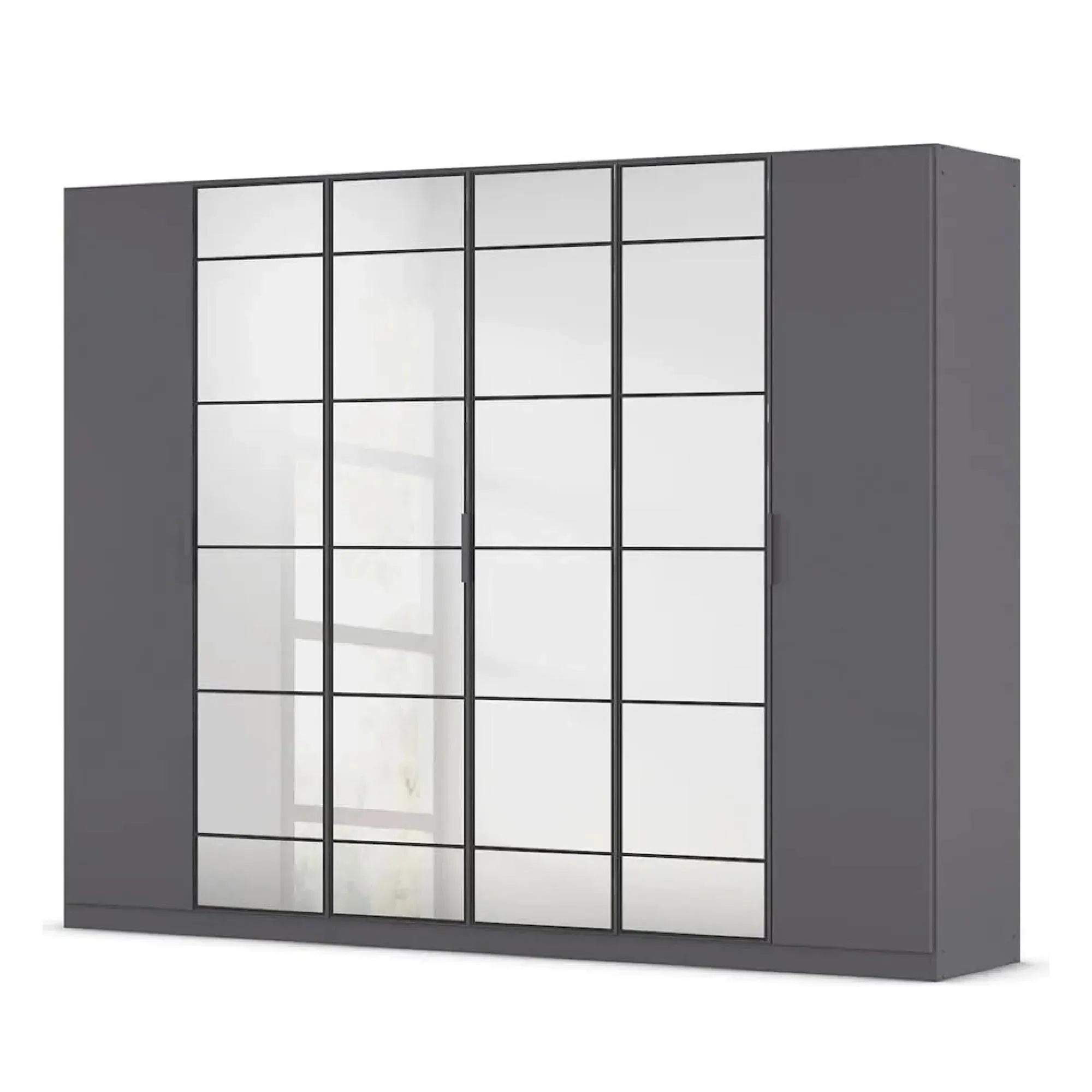Acero 6 Door Mirror Wardrobe - Metallic Grey