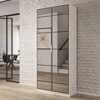 Acero 91cm 2 Door Mirrored Wardrobe - Alpine White
