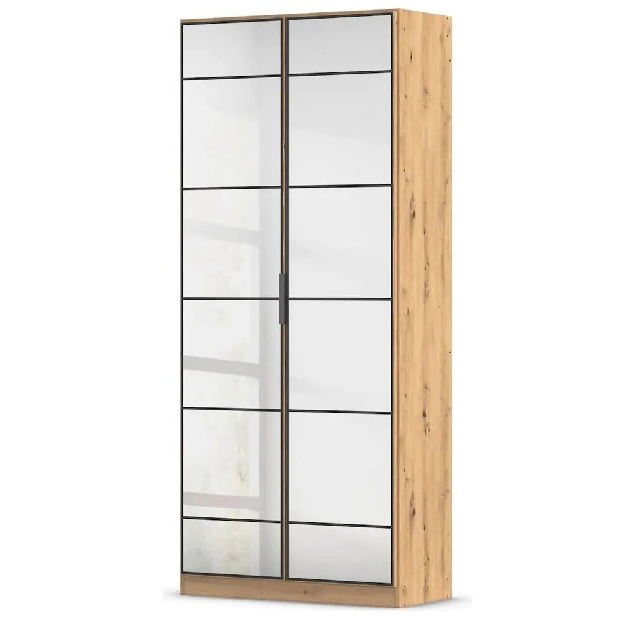 Acero 91cm 2 Door Mirrored Wardrobe - Artisan Oak