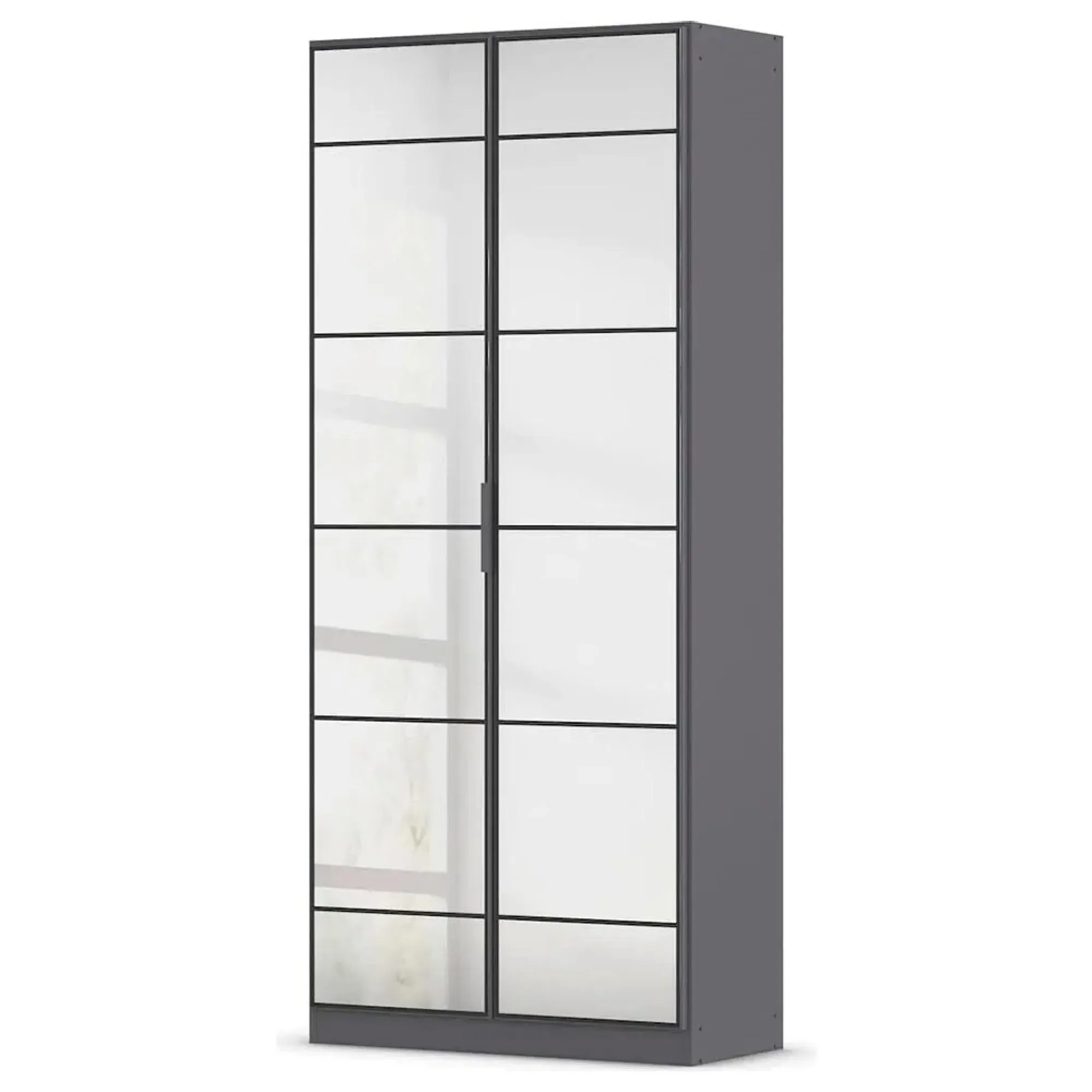 Acero 91cm 2 Door Mirrored Wardrobe - Metallic Grey