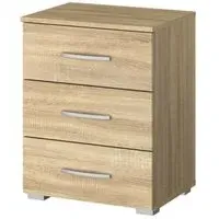 Aditio 3 Drawer Bedside Cabinet - Oak