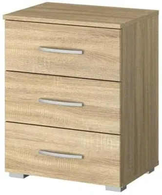 Aditio 3 Drawer Bedside Cabinet - Oak image