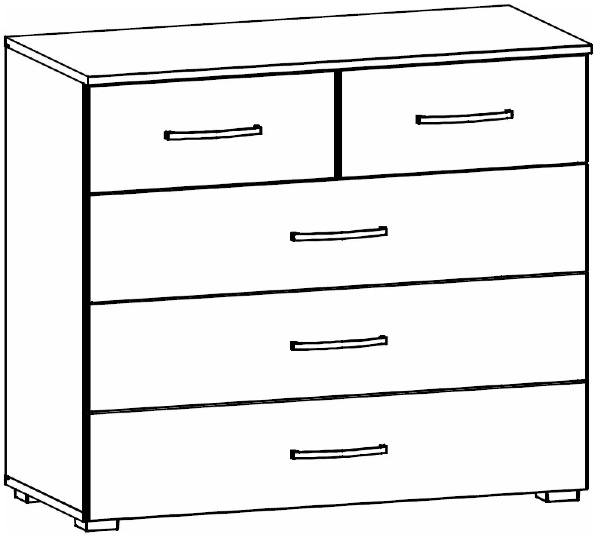 Aditio 5 Drawer Chest - White
