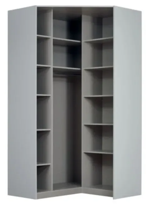 Alabama 117cm Corner Wardrobe - Silk Grey