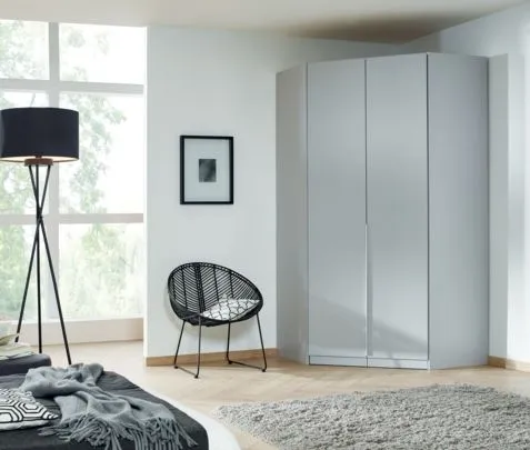 Alabama 117cm Corner Wardrobe - Silk Grey