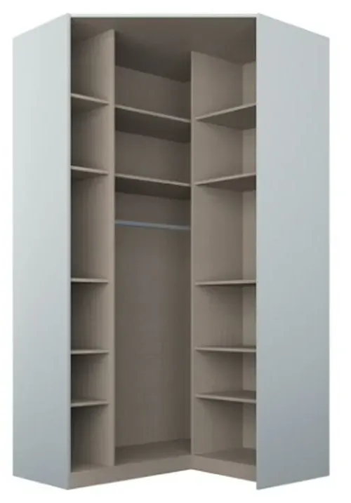 Alabama 117cm Corner Wardrobe with Mirror - Silk Grey