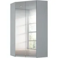 Alabama 117cm Corner Wardrobe with Mirror - Silk Grey