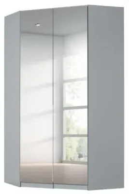 Alabama 117cm Corner Wardrobe with Mirror - Silk Grey