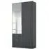 Alabama 2 Door Combi Wardrobe with Mirror - Metallic Grey