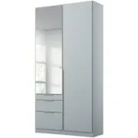 Alabama 2 Door Combi Wardrobe with Mirror - Silk Grey