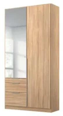Alabama 2 Door Combi Wardrobe with Mirror - Sonoma Oak