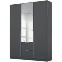 Alabama 3 Door Combi Wardrobe with Drawers - Metallic Grey