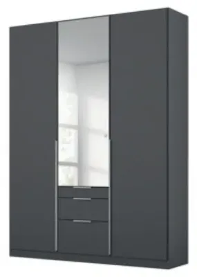 Alabama 3 Door Combi Wardrobe with Drawers - Metallic Grey