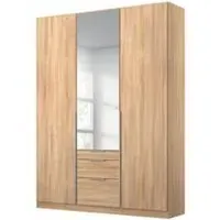 Alabama 3 Door Combi Wardrobe with Mirror - Sonoma Oak