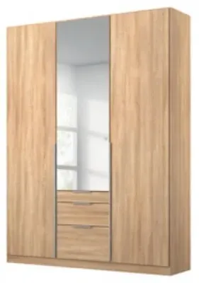 Alabama 3 Door Combi Wardrobe with Mirror - Sonoma Oak