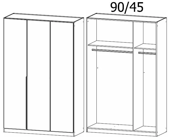 Alabama 3 Door Wardrobe - Silk Grey