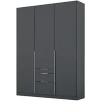 Alabama 3 Door Wardrobe with Drawers - Metallic Grey